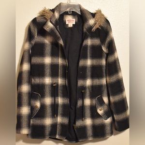 Black Plaid Utility Jacket